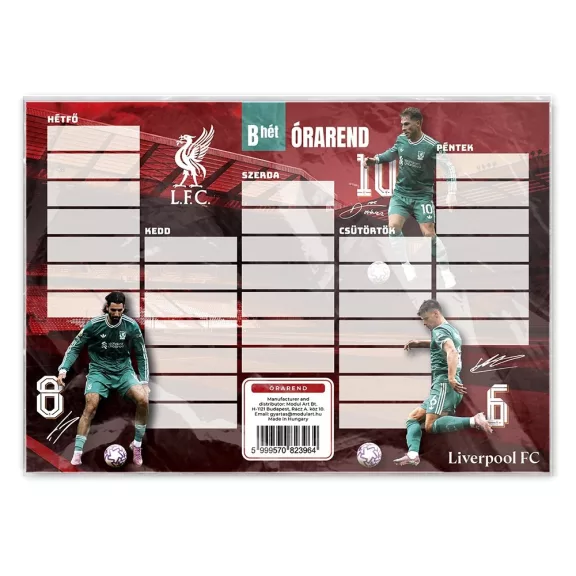 Órarend LIVERPOOL Órarend LIVERPOOL