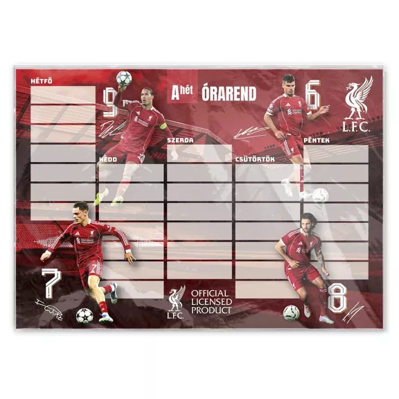 Órarend LIVERPOOL Órarend LIVERPOOL