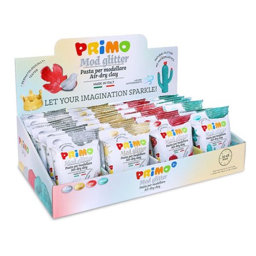 Gyurma display PRIMO glitteres vegyes szín 24x250 g