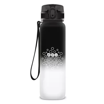   Kulacs ARS UNA műanyag matt BPA-mentes motivációs ombre 1 liter Black & White