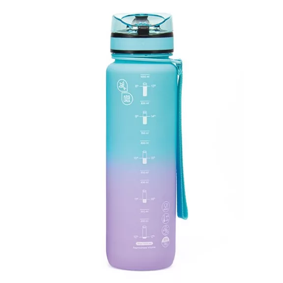 Kulacs ARS UNA műanyag matt BPA-mentes motivációs ombre 1 liter Orchidea