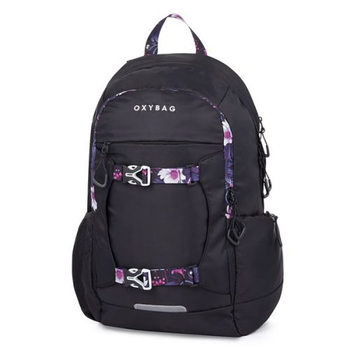 Hátizsák OXY Zero Flowers fekete-pink