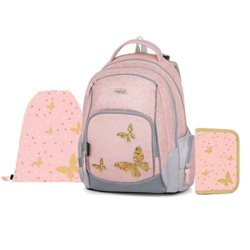 Iskolatáska szett OXY Go 3 részes Butterfly tolltartóval és tornazsákkal