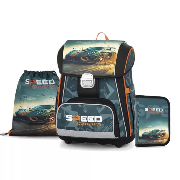 Iskolatáska szett OXY Premium 3 részes Car tolltartóval és tornazsákkal