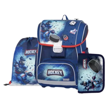   Iskolatáska szett OXY Premium 3 részes Hockey tolltartóval és tornazsákkal