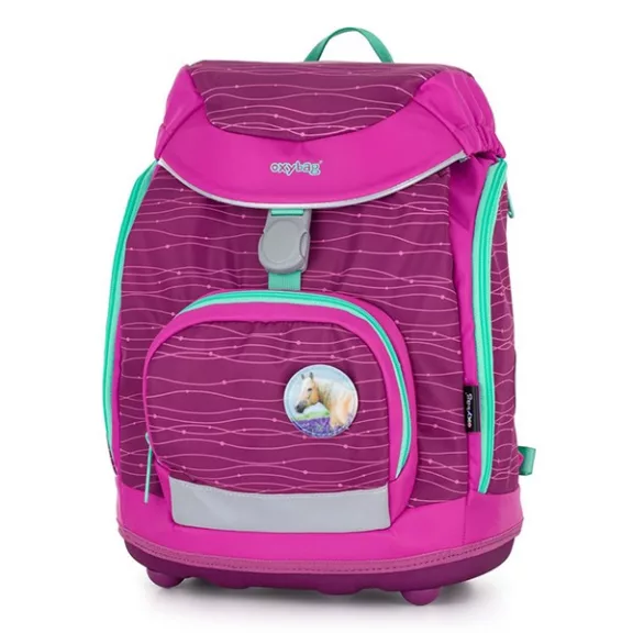 Iskolatáska szett OXY SHERPY 4 részes Pink tolltartóval, tornazsákkal és cserélhető matricával