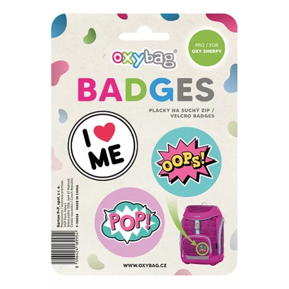 Iskolatáska szett OXY SHERPY 4 részes Pink tolltartóval, tornazsákkal és cserélhető matricával