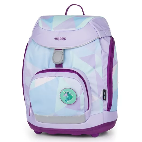 Iskolatáska szett OXY SHERPY 4 részes Unicorn tolltartóval, tornazsákkal és cserélhető matricával /2025