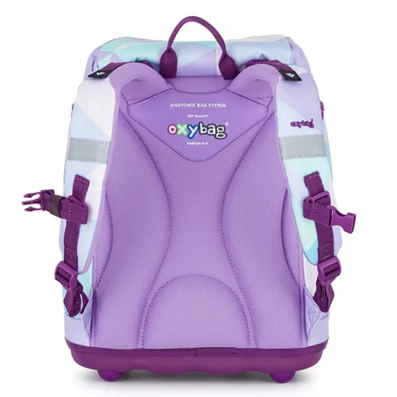 Iskolatáska szett OXY SHERPY 4 részes Unicorn tolltartóval, tornazsákkal és cserélhető matricával /2025