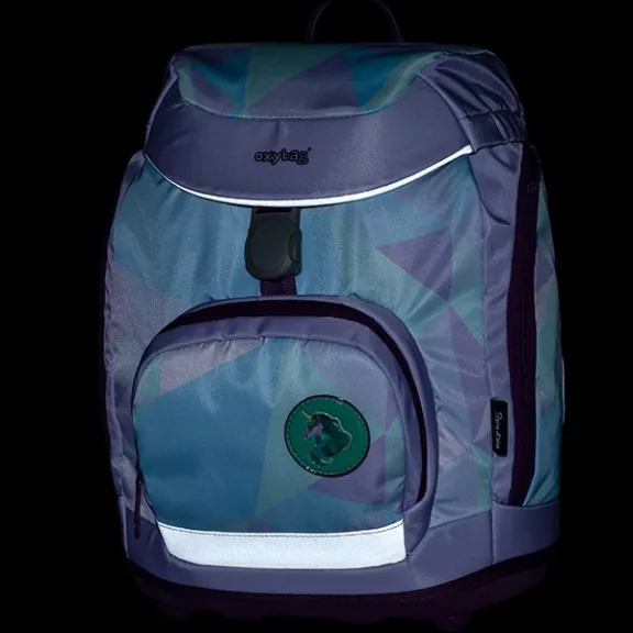 Iskolatáska szett OXY SHERPY 4 részes Unicorn tolltartóval, tornazsákkal és cserélhető matricával /2025