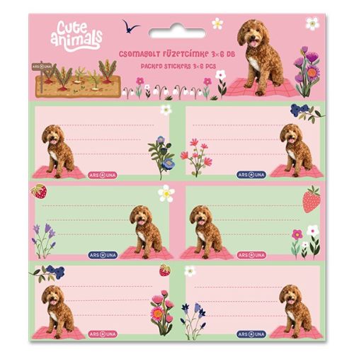 Füzetcímke ARS UNA 18 darabos Cute Animals-Doggie
