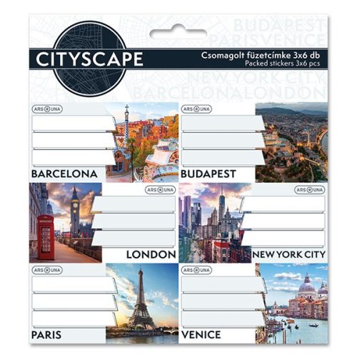 Füzetcímke ARS UNA 18 darabos Cityscape