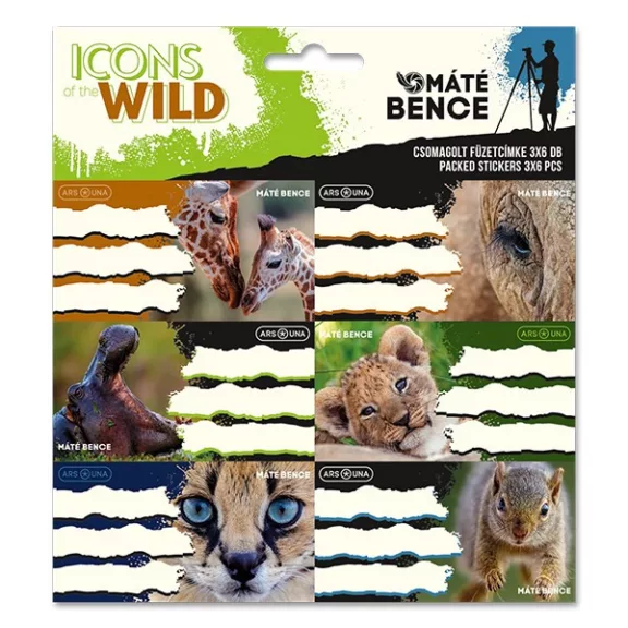 Füzetcímke ARS UNA 18 darabos Icons of the Wild Füzetcímke ARS UNA 18 darabos Icons of the Wild