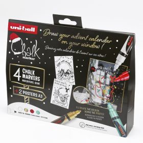   Folyékony kréta UNI PWE-5M Karácsonyi kiadás Tradicionális színek 4 darabos