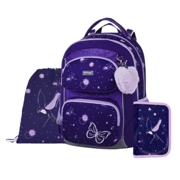   Iskolatáska szett OXY Jumper 3 részes Flowers tolltartóval és tornazsákkal