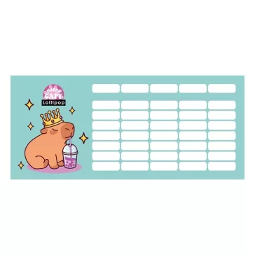 Órarend LIZZYSULI mini 2 oldalas Lollipop Capybara