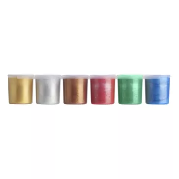 Tempera ICO Süni tégelyes 6 darabos 25 ml metál színek