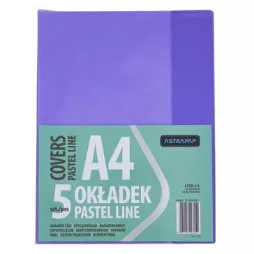   Füzetborító ASTRA PAP A/4 bújtatós pvc neon pasztell színek 5 db/csomag