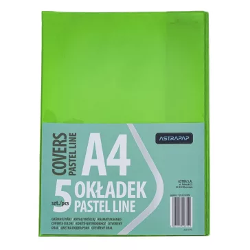   Füzetborító ASTRA PAP A/4 bújtatós pvc neon pasztell színek 5 db/csomag