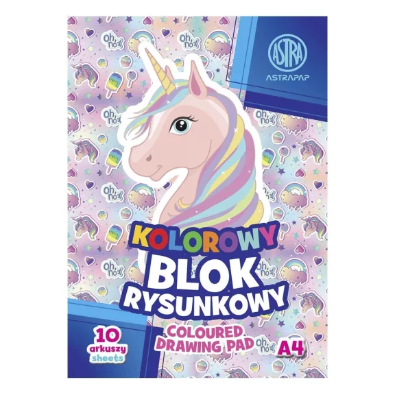 Másolópapír készlet ASTRA PAP 80 g A/4 10 íves színes szélű Pixel és Unicorn