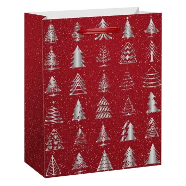   Karácsonyi dísztasak CREATIVE Deluxe Plus L 26x32x12 cm színes matt glitteres szalagfüles