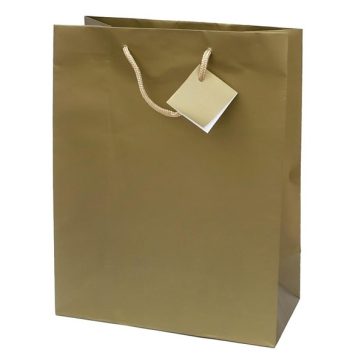   Dísztasak CREATIVE Special Simple M 18x23x10 cm egyszínű arany zsinórfüles