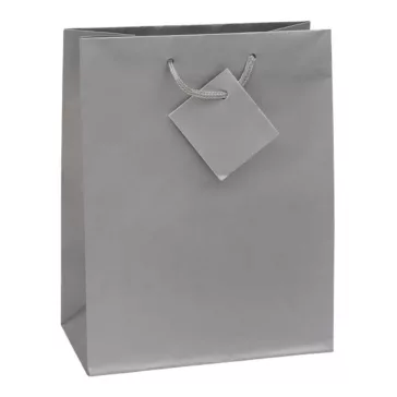   Dísztasak CREATIVE Special Simple XL 33x46x10 cm egyszínű ezüst zsinórfüles