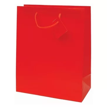   Dísztasak CREATIVE Special Simple L 26x32x12 cm egyszínű piros zsinórfüles