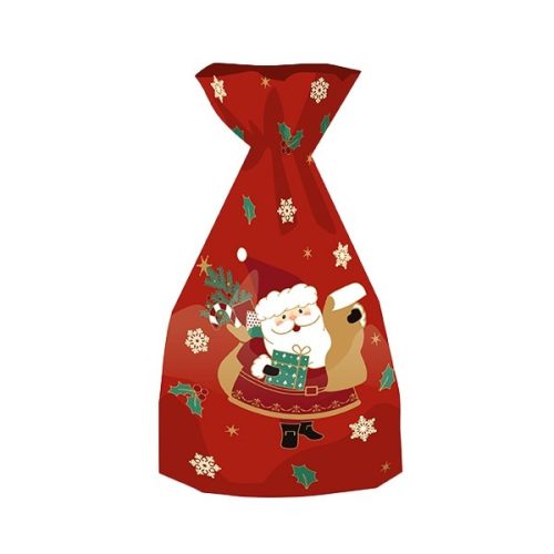 Mikulászacskó LIZZY CARD XL műanyag 21x38,5 cm Santa Claus 50 darabos