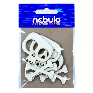 Karton dekoráció NEBULO koponyák 6 darabos