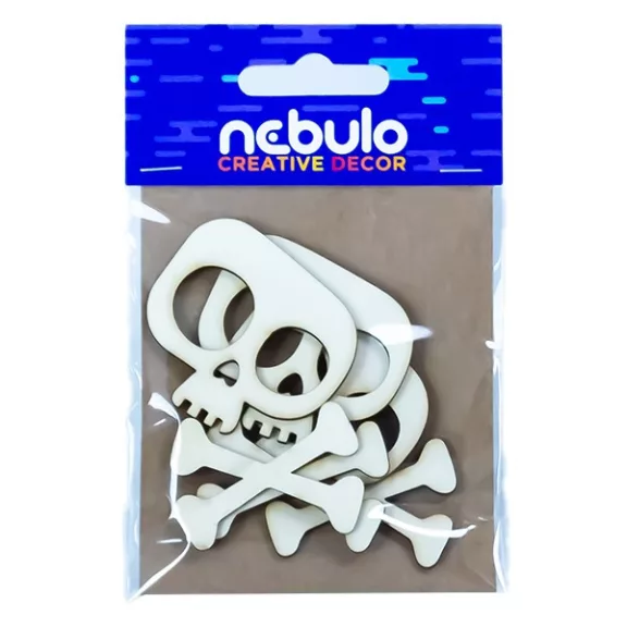 Karton dekoráció NEBULO koponyák 6 darabos Karton dekoráció NEBULO koponyák 6 darabos