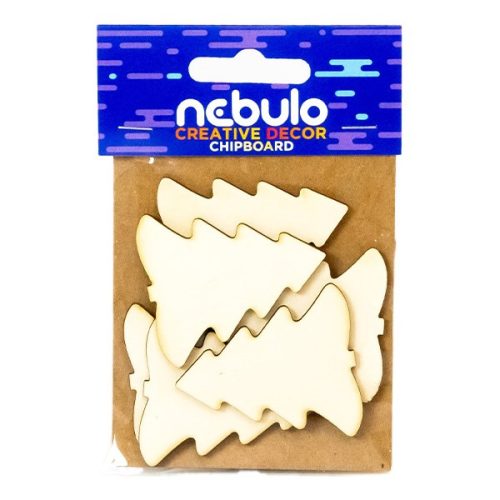 Karton dekoráció NEBULO karácsonyfák 6 darabos