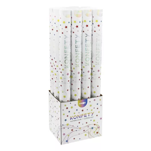 Konfetti ágyú JUNIOR 60 cm csillag mintás