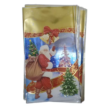   Mikulászacskó műanyag 20x35 cm Arany Mikulás széles 100 darabos