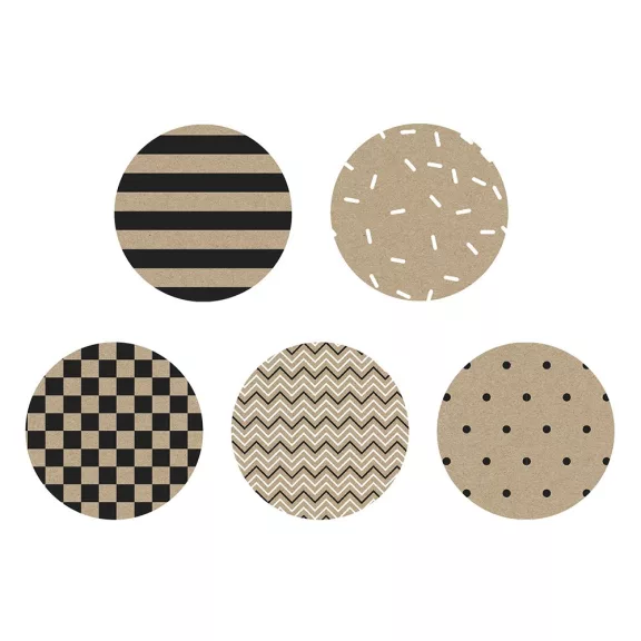 Díszcsomagoló APLI Kraft Black & White II tekercses 70x200 cm 55 tekercs/doboz vegyes mintákkal