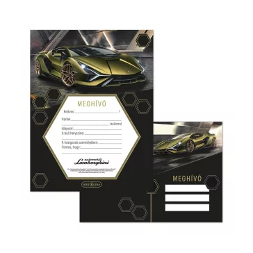   Partimeghívó ARS UNA 10 ív+10 db boríték Lamborghini 5523