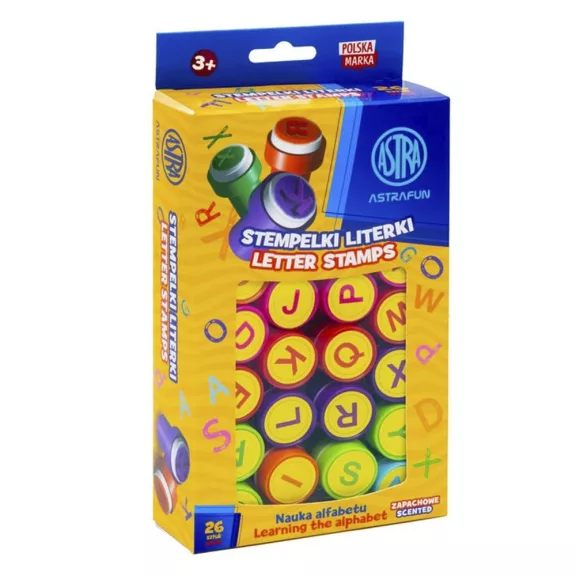 Nyomda ASTRA FUN önfestékező betűk illatos festékkel 26 darabos