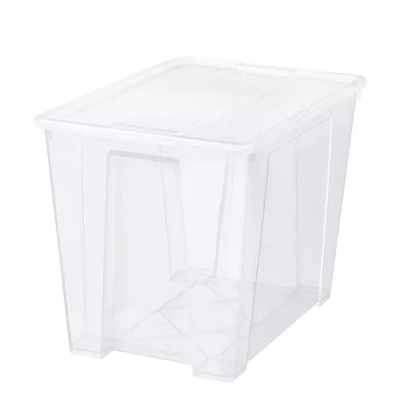 Tárolódoboz műanyag tetővel áttetsző 56x39x42cm 65 liter Tárolódoboz műanyag tetővel áttetsző 56x39x42cm 65 liter
