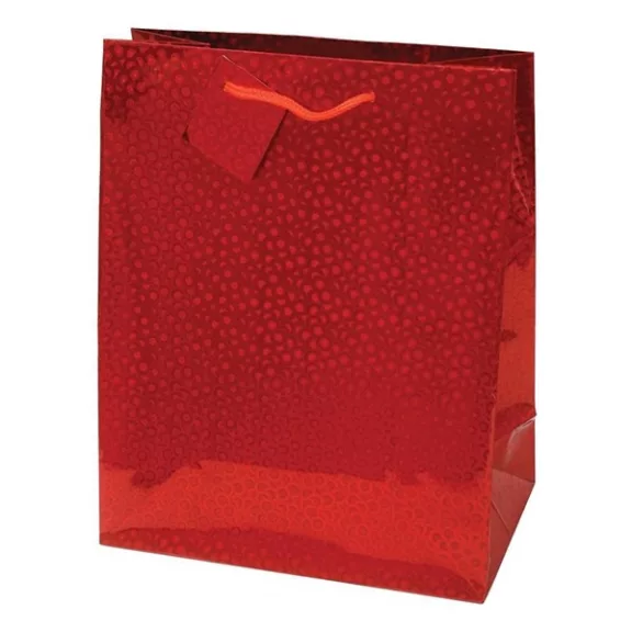Dísztasak CREATIVE Special Hologram L 26x32x12 cm egyszínű piros sodort füles Dísztasak CREATIVE Special Hologram L 26x32x12 cm egyszínű piros sodort füles