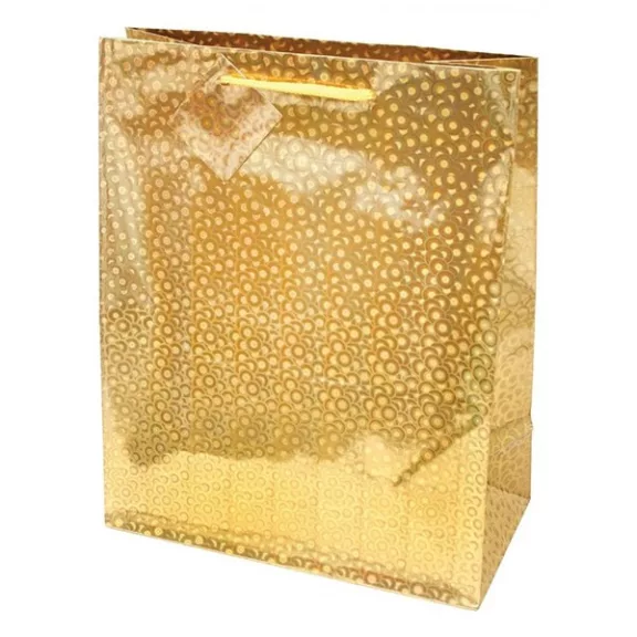 Dísztasak CREATIVE Special Hologram L 26x32x12 cm egyszínű arany sodort füles Dísztasak CREATIVE Special Hologram L 26x32x12 cm egyszínű arany sodort füles