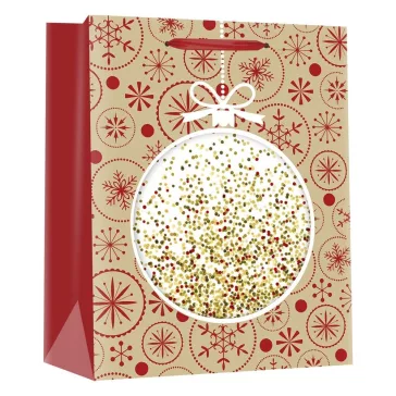   Karácsonyi dísztasak CREATIVE Deluxe Plus L 26x23x12 cm színes filteres szalagfüles