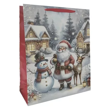   Karácsonyi dísztasak CREATIVE Special XL 47x16x60 cm mikulás mintás színes fényes szalagfüles