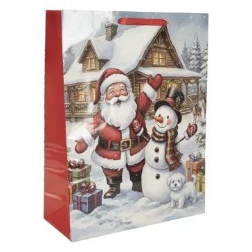   Karácsonyi dísztasak CREATIVE Special XL 47x16x60 cm mikulás mintás színes fényes szalagfüles