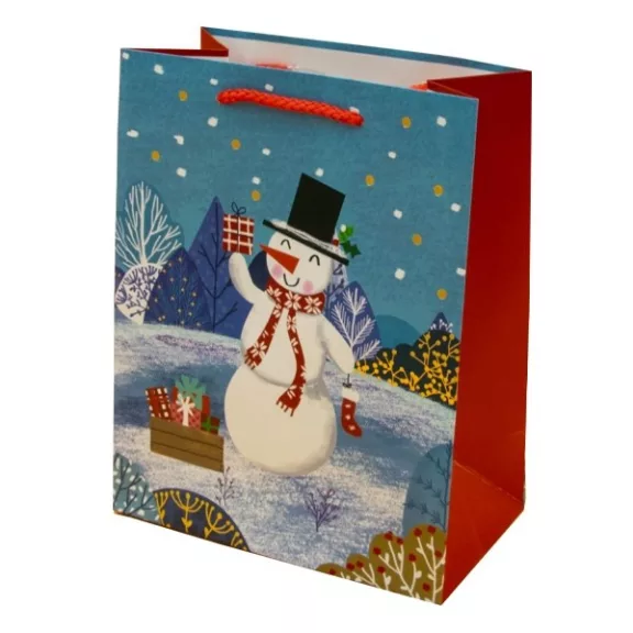 Karácsonyi dísztasak CREATIVE Luxury XL 31x42x12 cm havas mintás matt zsinórfüles Karácsonyi dísztasak CREATIVE Luxury XL 31x42x12 cm havas mintás matt zsinórfüles
