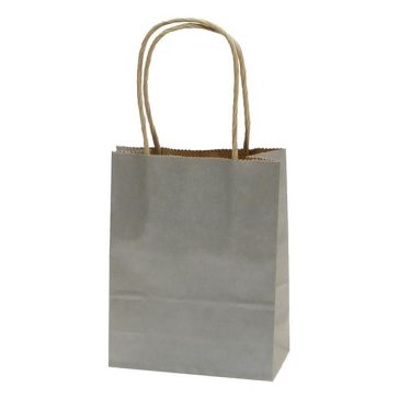   Dísztasak CREATIVE Classic Simple S 12x15x5,5 cm kraft egyszínű ezüst sodort füles