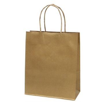   Dísztasak CREATIVE Classic Simple M 22x25x10 cm kraft egyszínű arany sodort füles