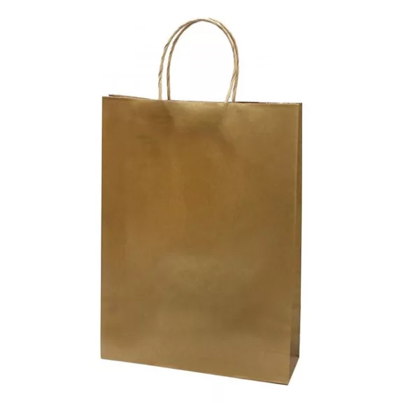 Dísztasak CREATIVE Classic Simple L 26x35x8 cm kraft egyszínű arany sodort füles Dísztasak CREATIVE Classic Simple L 26x35x8 cm kraft egyszínű arany sodort füles