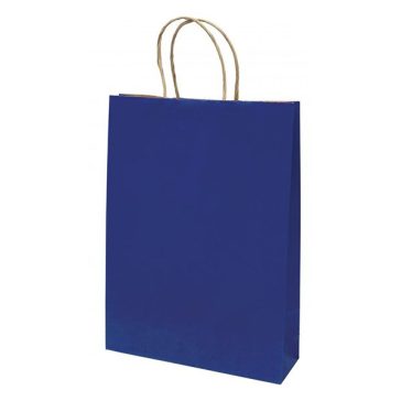   Dísztasak CREATIVE Classic Simple L 26x35x8 cm kraft egyszínű sötétkék sodort füles