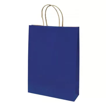   Dísztasak CREATIVE Classic Simple L 26x35x8 cm kraft egyszínű sötétkék sodort füles