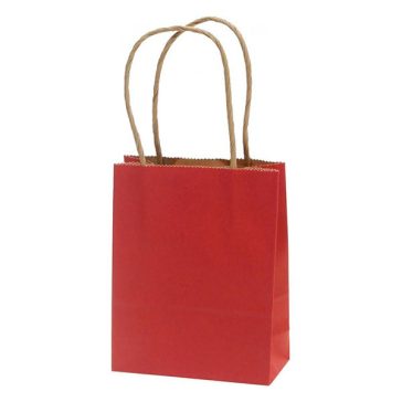   Dísztasak CREATIVE Classic Simple S 12x15x5,5 cm kraft egyszínű piros sodort füles